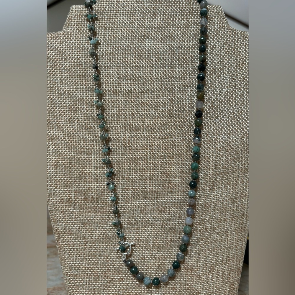 Jasper and agate bead necklace